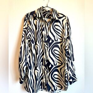 Ronny Kobo Rico zebra print button down shirt